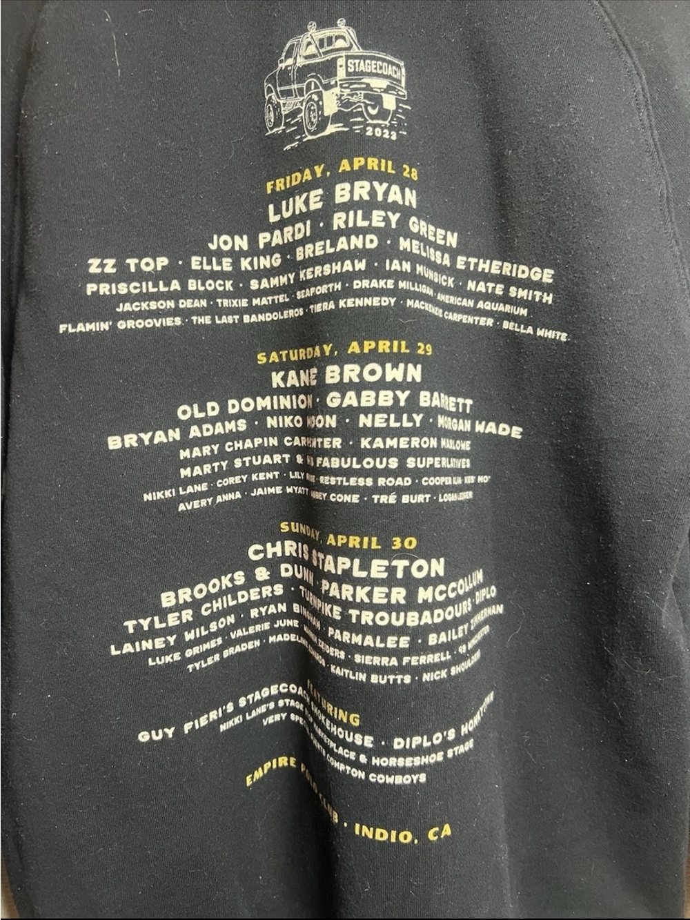 2023 Stagecoach Music Festival Black Sweatshirt M Country Music Concert Merch - Picture 5 of 7